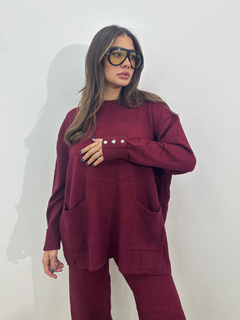 COORDINATO IN LANA BORDEAUX