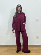 COORDINATO IN LANA BORDEAUX