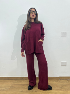 COORDINATO IN LANA BORDEAUX