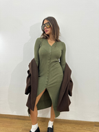 VESTITO A COSTINE VERDE MILITARE