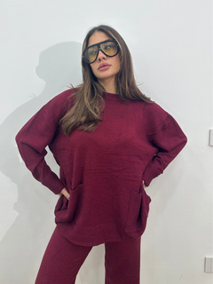 COORDINATO IN LANA BORDEAUX