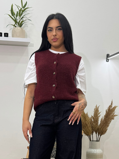 GILET TEDDY BORDEAUX