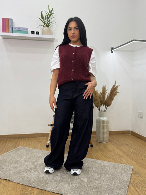 GILET TEDDY BORDEAUX