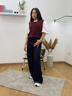 GILET TEDDY BORDEAUX