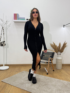 VESTITO A COSTINE NERO