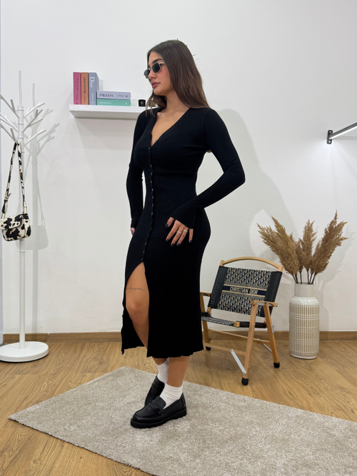 VESTITO A COSTINE NERO